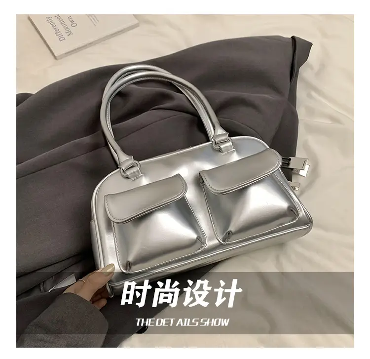 2024 Korean Style Underarm Bag Women Silver Transparent — feature 12