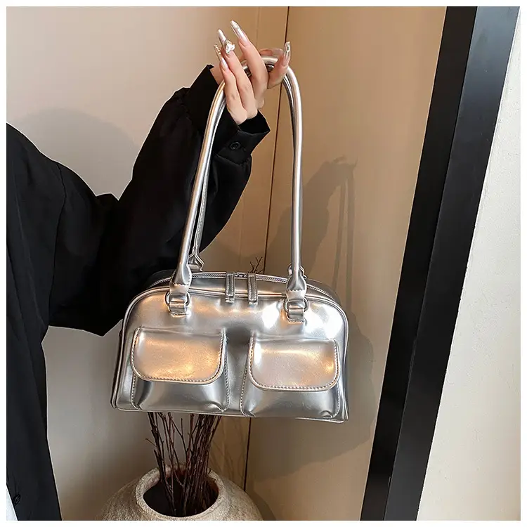 2024 Korean Style Underarm Bag Women Silver Transparent — feature 28