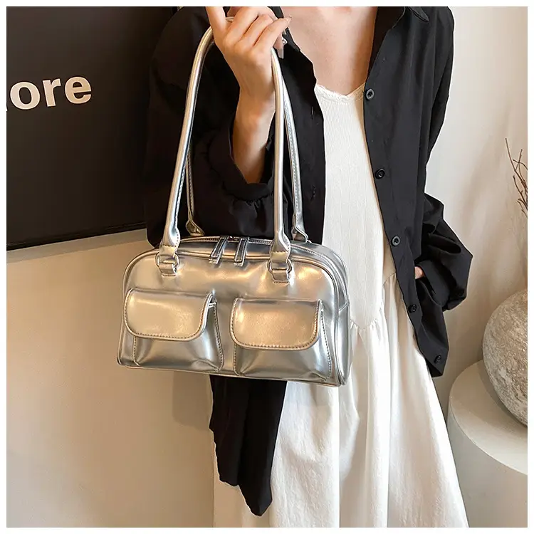 2024 Korean Style Underarm Bag Women Silver Transparent — feature 29
