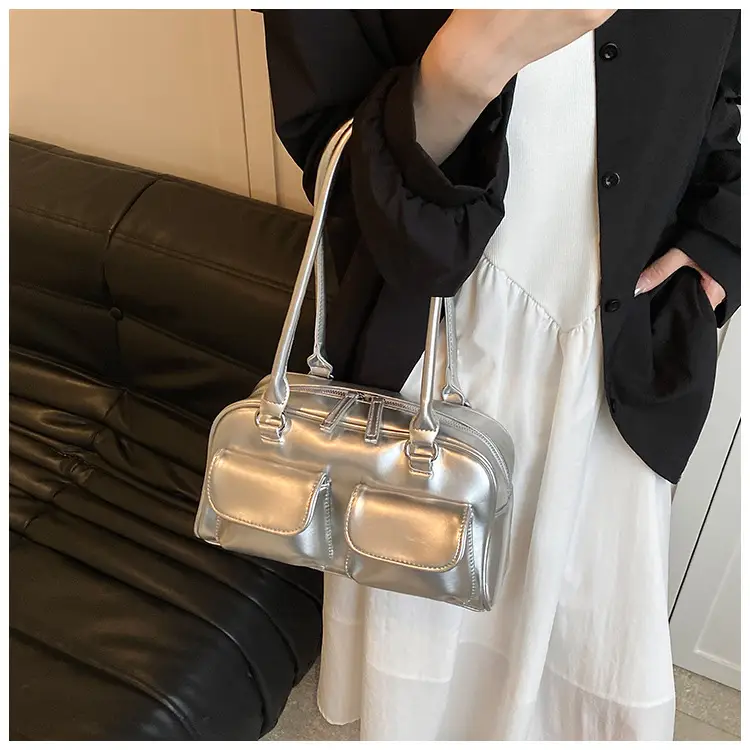2024 Korean Style Underarm Bag Women Silver Transparent — feature 30