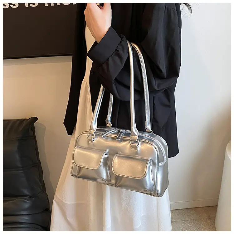 2024 Korean Style Underarm Bag Women Silver Transparent — feature 31