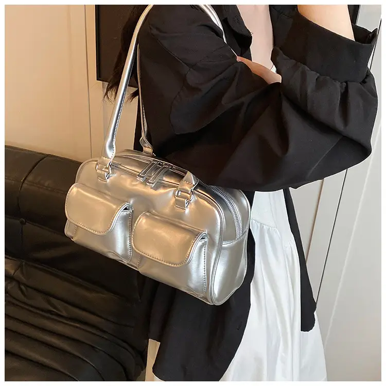 2024 Korean Style Underarm Bag Women Silver Transparent — feature 32