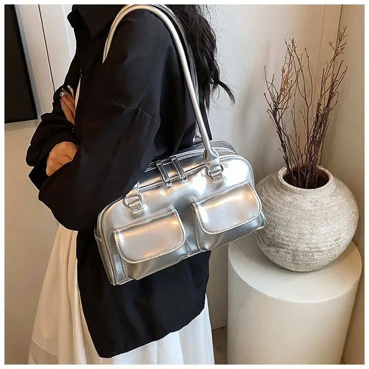 2024 Korean Style Underarm Bag Women Silver Transparent — feature 33