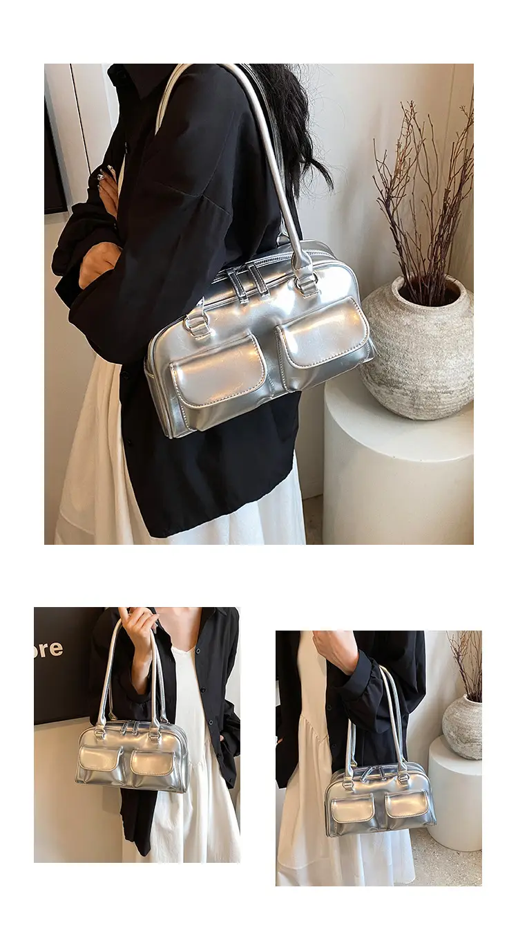 2024 Korean Style Underarm Bag Women Silver Transparent — feature 7
