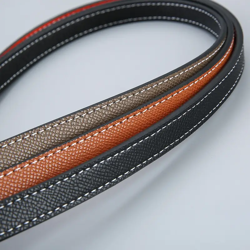 Women's Orange Pearl Belt Genuine Leather Double Sided - Image 9