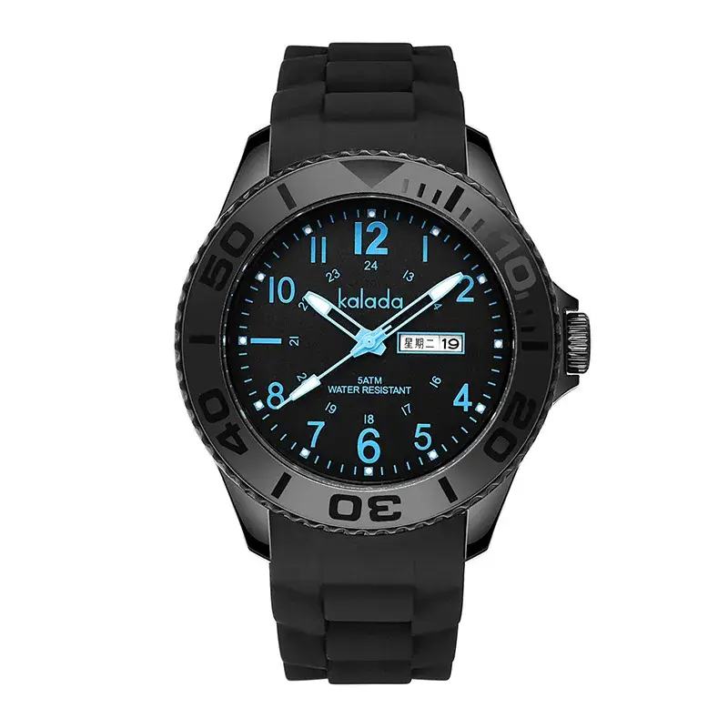 Luminous Waterproof Couple Watch Black Silicone Strap