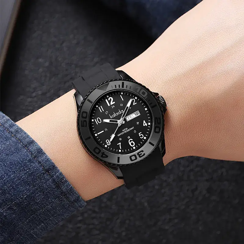 Luminous Waterproof Couple Watch Black Silicone Strap