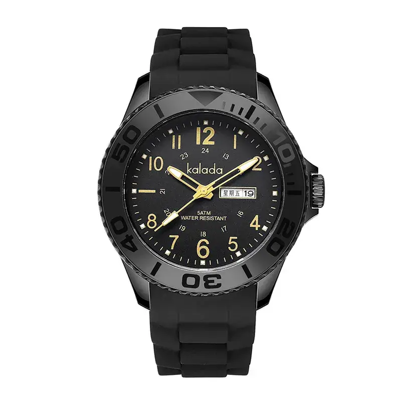 Luminous Waterproof Couple Watch Black Silicone Strap