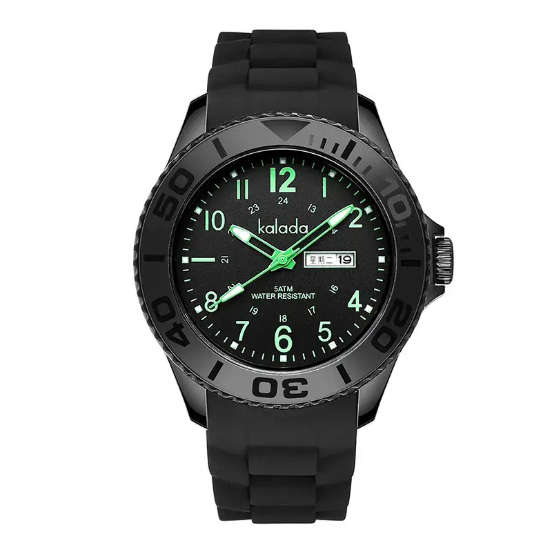 Luminous Waterproof Couple Watch Black Silicone Strap