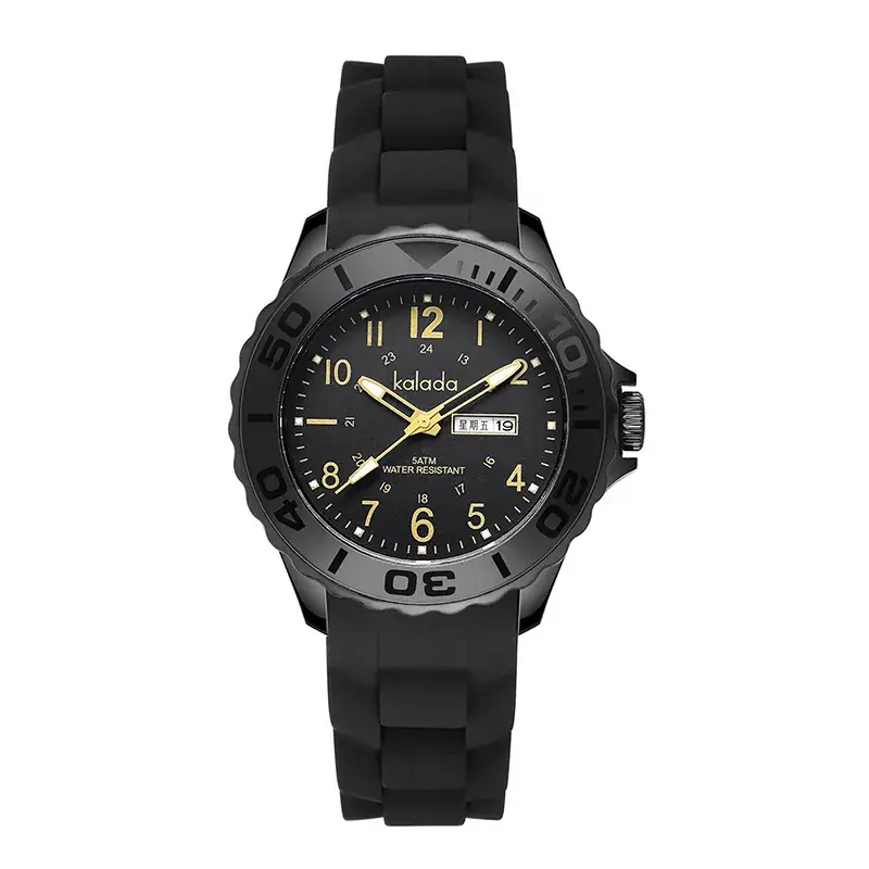 Luminous Waterproof Couple Watch Black Silicone Strap