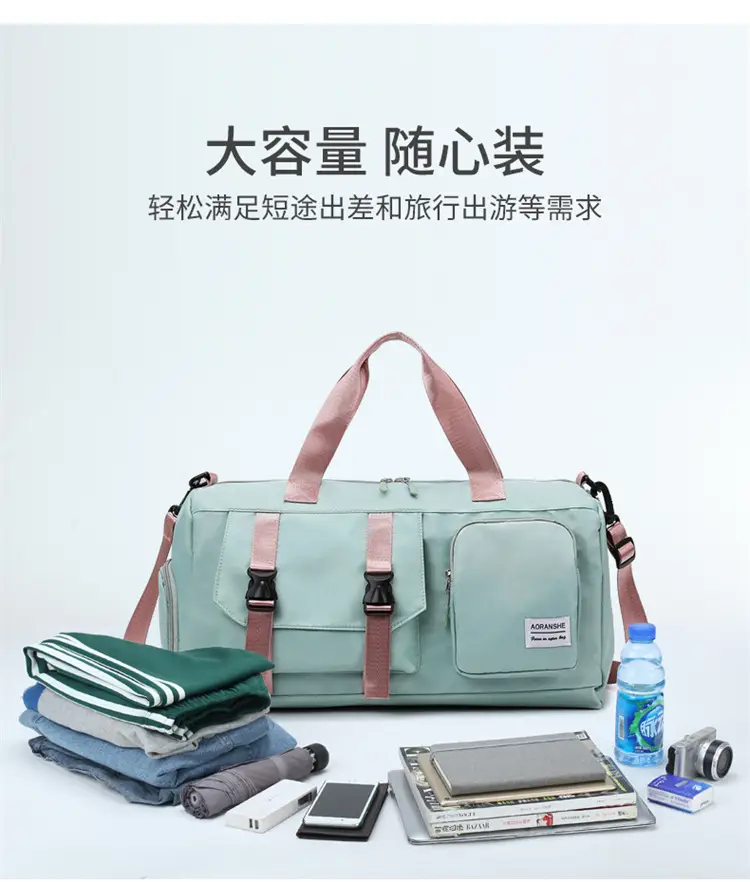 Pink Women's Sports Travel Bag with Water Repellent Design — feature 20