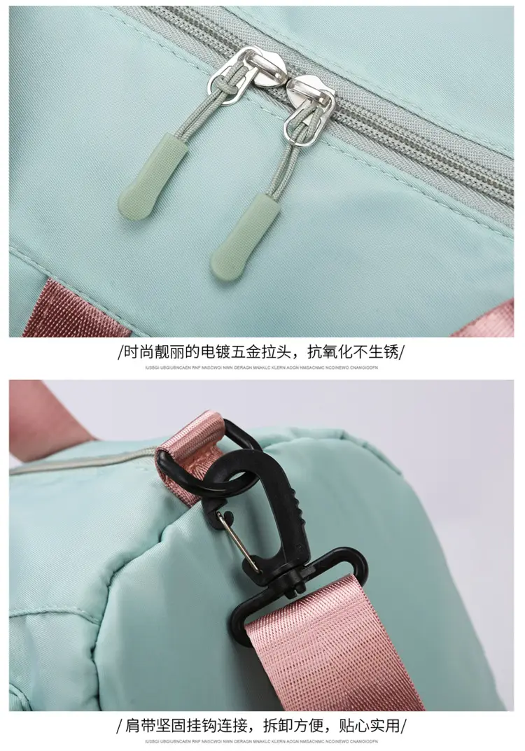 Pink Women's Sports Travel Bag with Water Repellent Design — feature 24