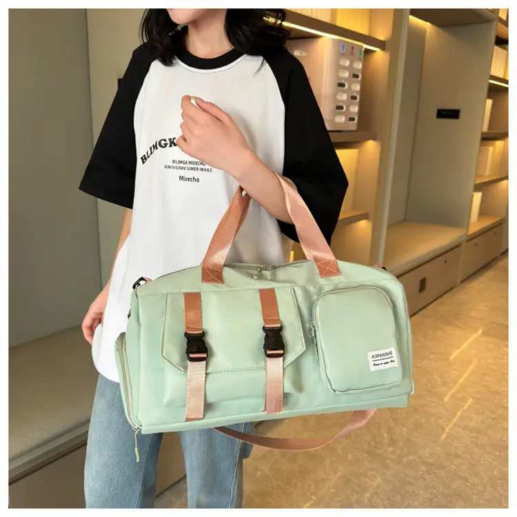 Pink Women's Sports Travel Bag with Water Repellent Design — feature 26