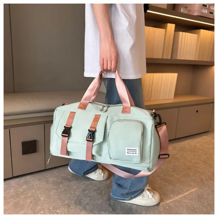 Pink Women's Sports Travel Bag with Water Repellent Design — feature 27