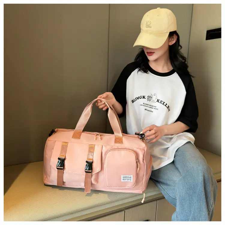Pink Women's Sports Travel Bag with Water Repellent Design — feature 29
