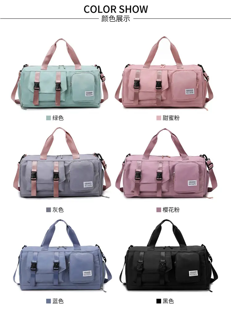 Pink Women's Sports Travel Bag with Water Repellent Design — feature 3