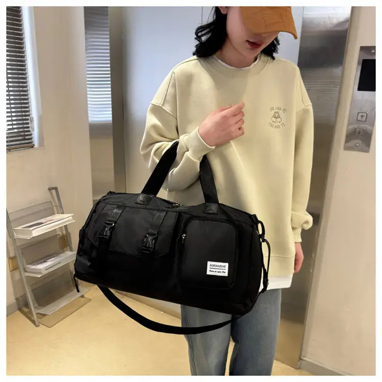 Pink Women's Sports Travel Bag with Water Repellent Design — feature 34