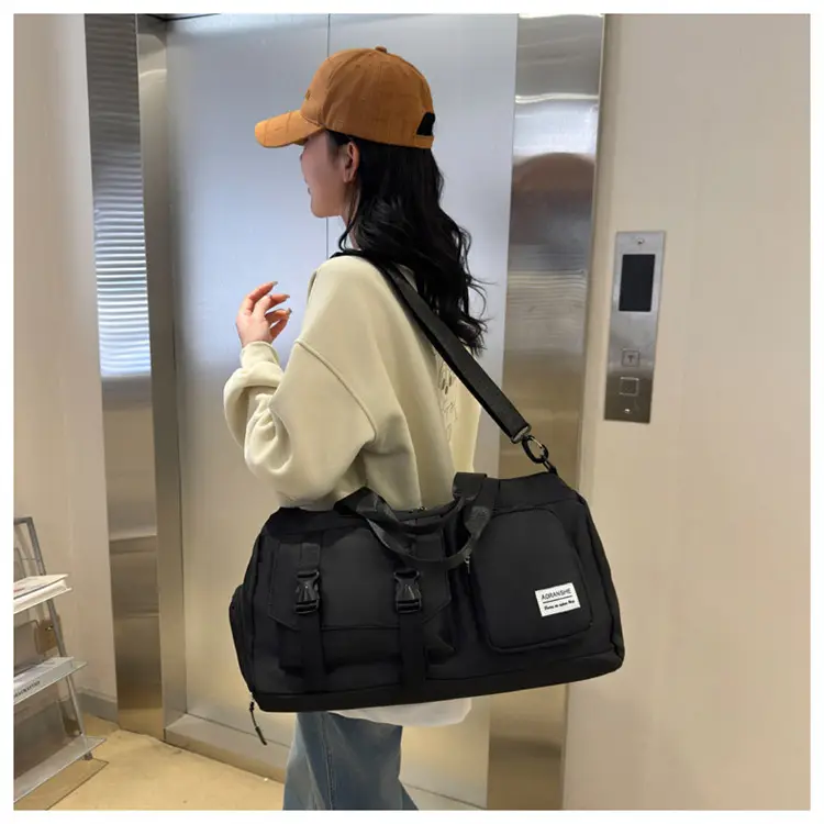 Pink Women's Sports Travel Bag with Water Repellent Design — feature 35