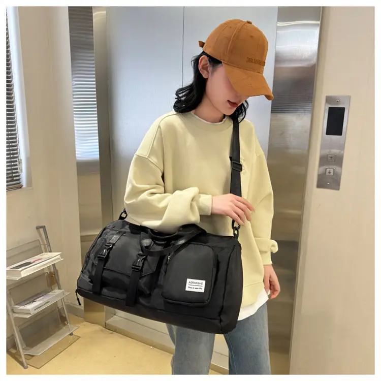 Pink Women's Sports Travel Bag with Water Repellent Design — feature 36