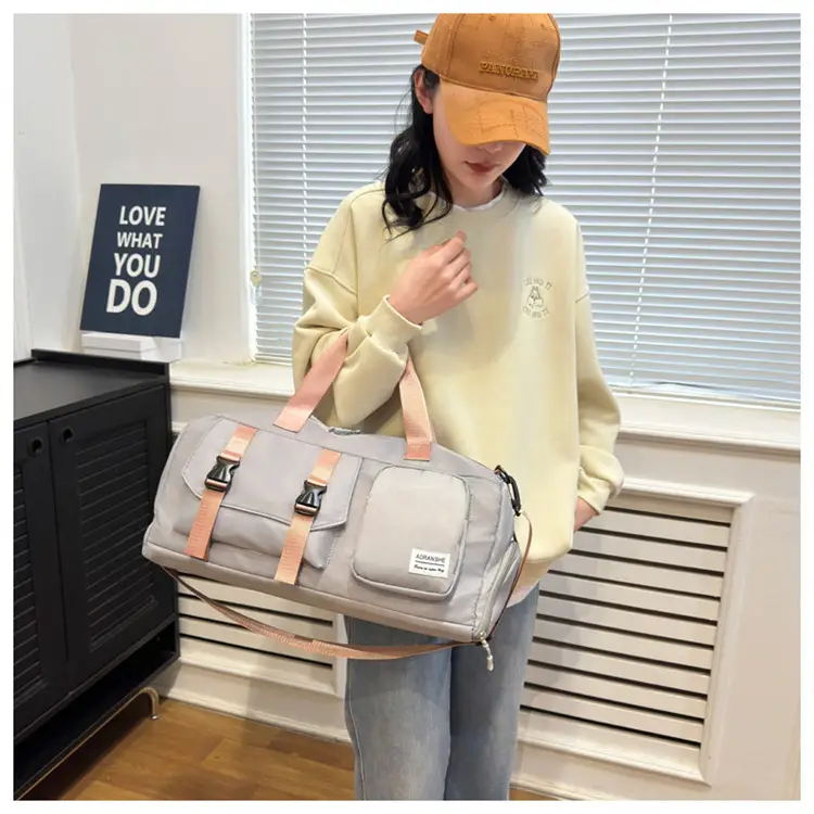 Pink Women's Sports Travel Bag with Water Repellent Design — feature 37