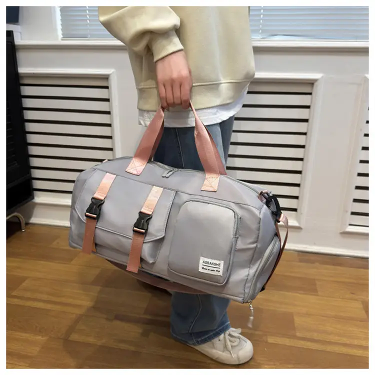 Pink Women's Sports Travel Bag with Water Repellent Design — feature 38