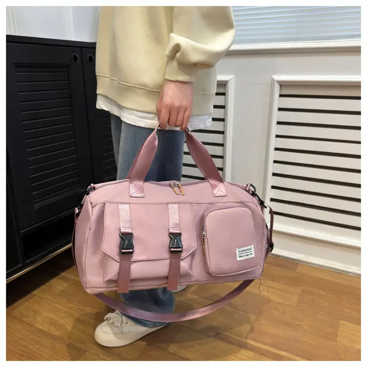 Pink Women's Sports Travel Bag with Water Repellent Design — feature 8
