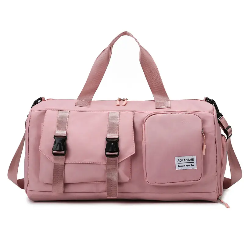 Pink Women's Sports Travel Bag with Water Repellent Design - Image 3