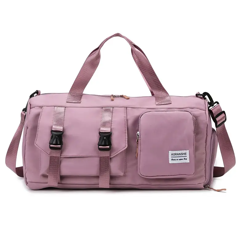 Pink Women's Sports Travel Bag with Water Repellent Design - Image 4