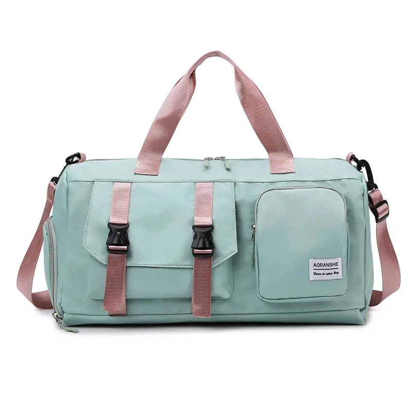 Pink Women's Sports Travel Bag with Water Repellent Design - Image 5