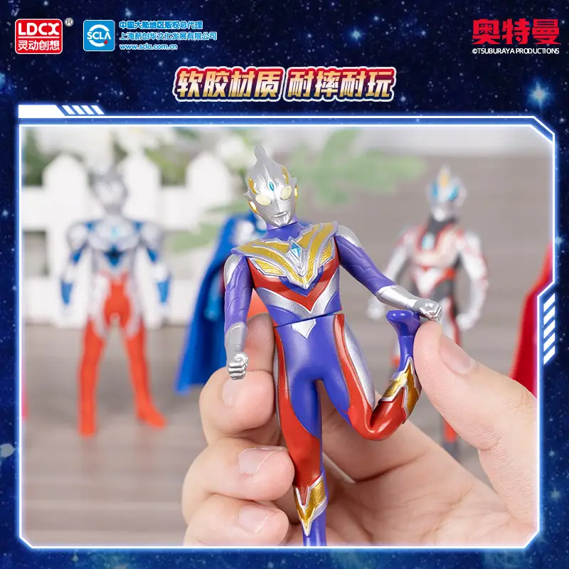 Authentic Ultraman Soft Plastic Toys, Movable Figures for Children, Little Monsters, Complete Set of Collectible Action Figures, Gifts