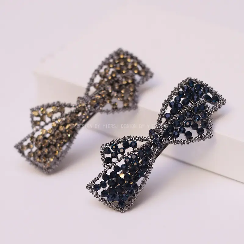 Women's Rhinestone Bow Half Tie Hair Clip - Image 4