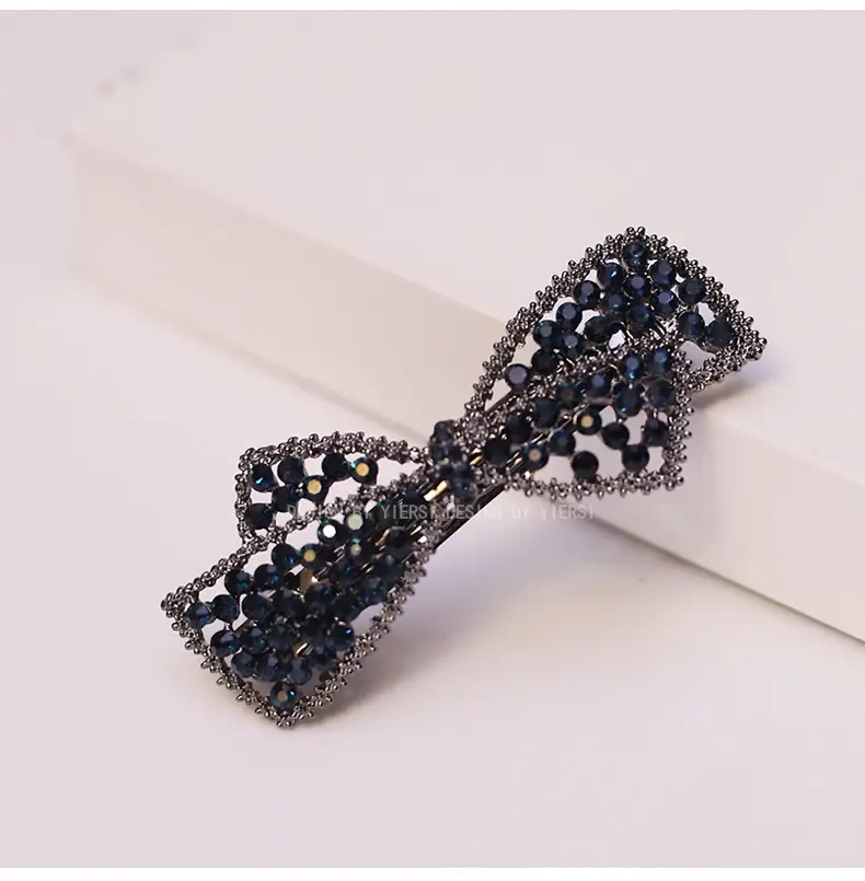 Women's Rhinestone Bow Half Tie Hair Clip — feature 8