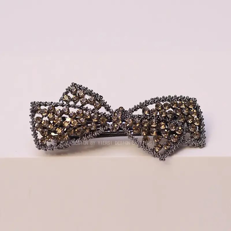 Women's Rhinestone Bow Half Tie Hair Clip - Image 2