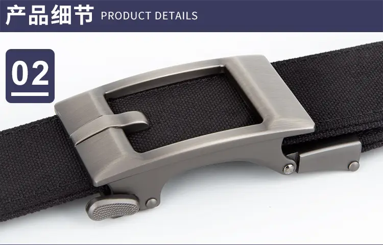 Men's Grey Nylon Belt with Silver Buckle — feature 11