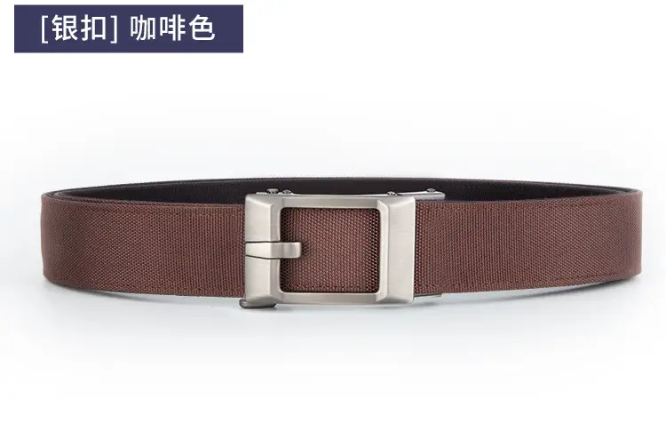 Men's Grey Nylon Belt with Silver Buckle — feature 20