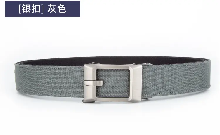 Men's Grey Nylon Belt with Silver Buckle — feature 21
