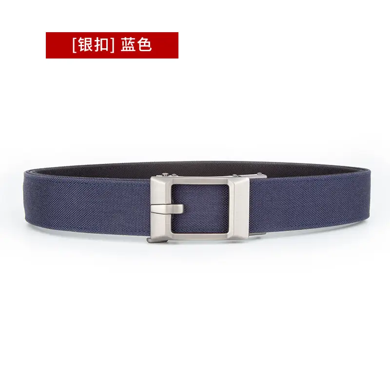 Men's Grey Nylon Belt with Silver Buckle