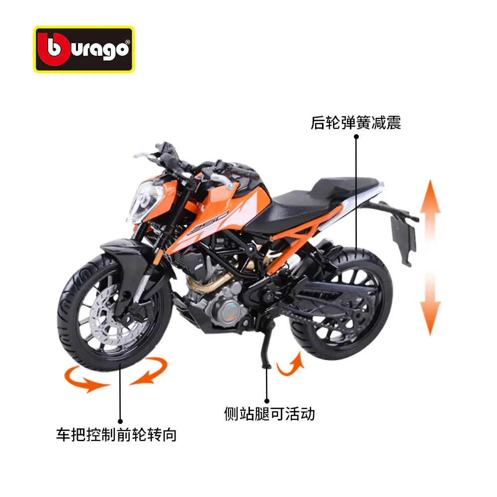 Bimei High 1:18KTM 250 Duke Heavy Locomotive Simulation Alloy Motorcycle Model Finished Product Collection Ornaments