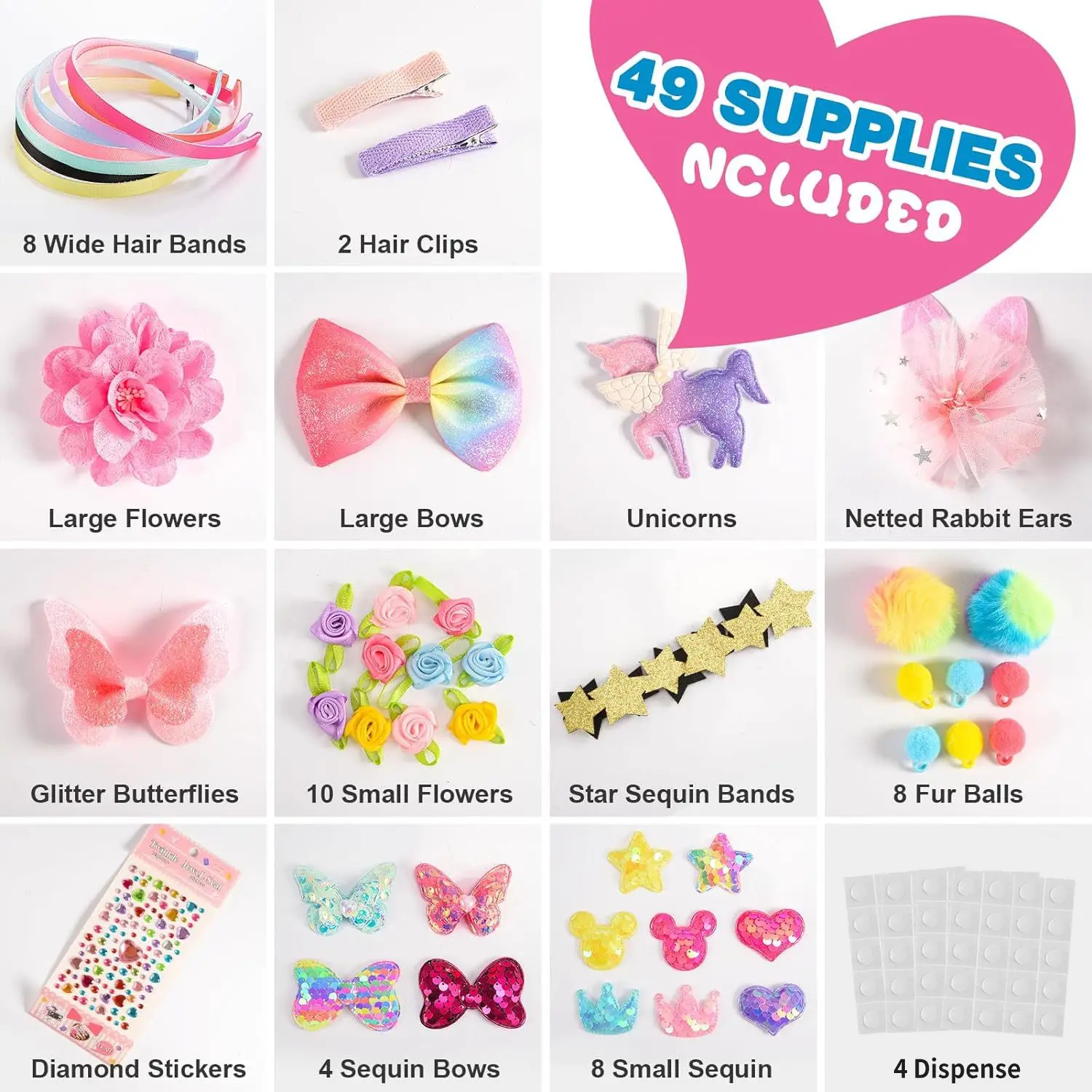 Cross-Border Kids Hair Accessories Set 49 Supplies - Image 7