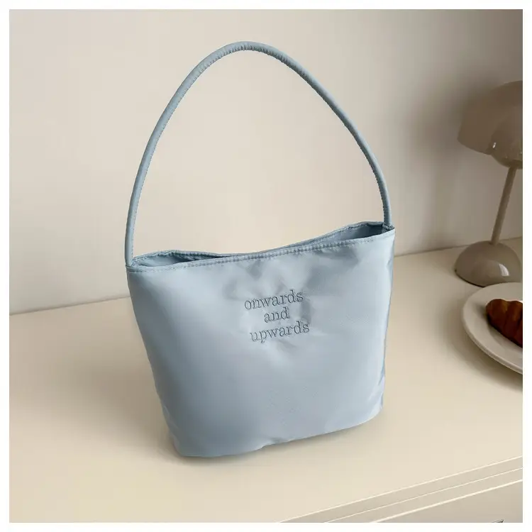 Women's White Shoulder Bag 2024 New Girly Elegant Sweet Solid Color Bucket Bag — feature 22