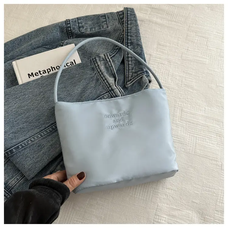 Women's White Shoulder Bag 2024 New Girly Elegant Sweet Solid Color Bucket Bag - Image 4