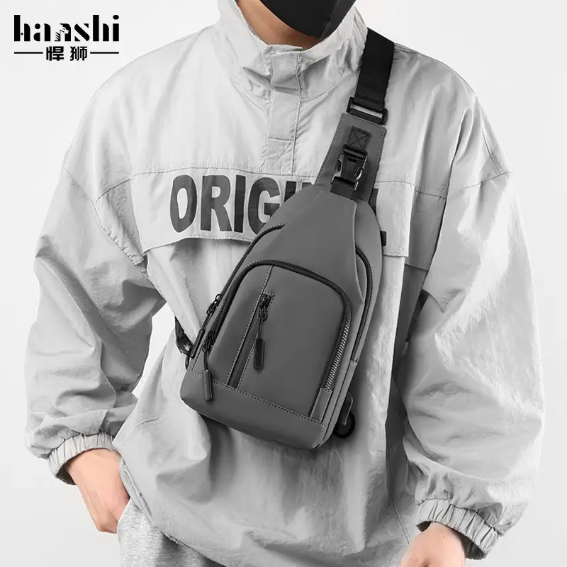 Men's Waterproof Casual Shoulder Bag Black Korean Style - Image 4