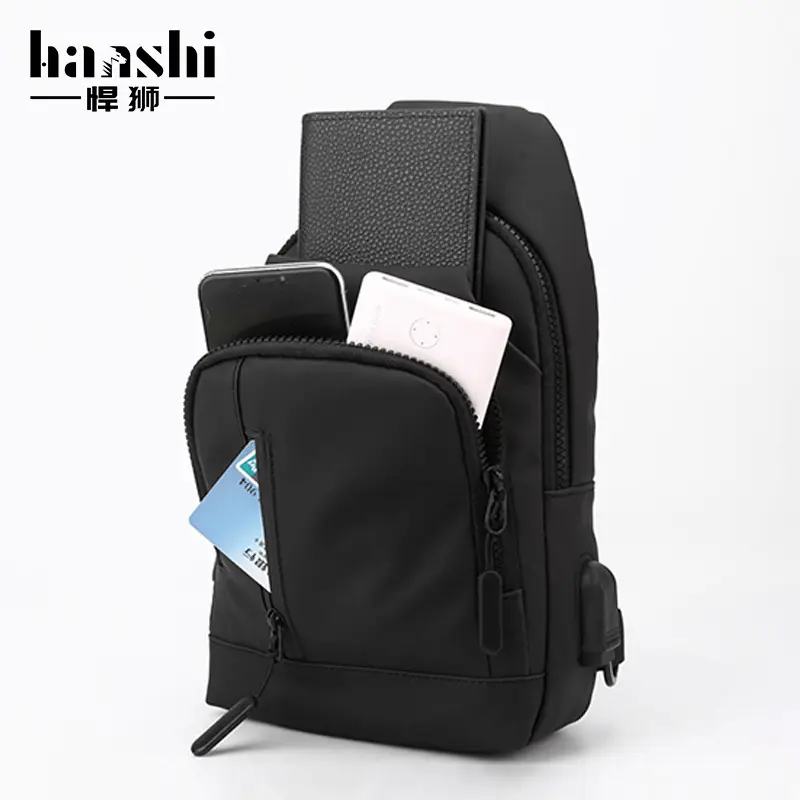 Men's Waterproof Casual Shoulder Bag Black Korean Style - Image 5