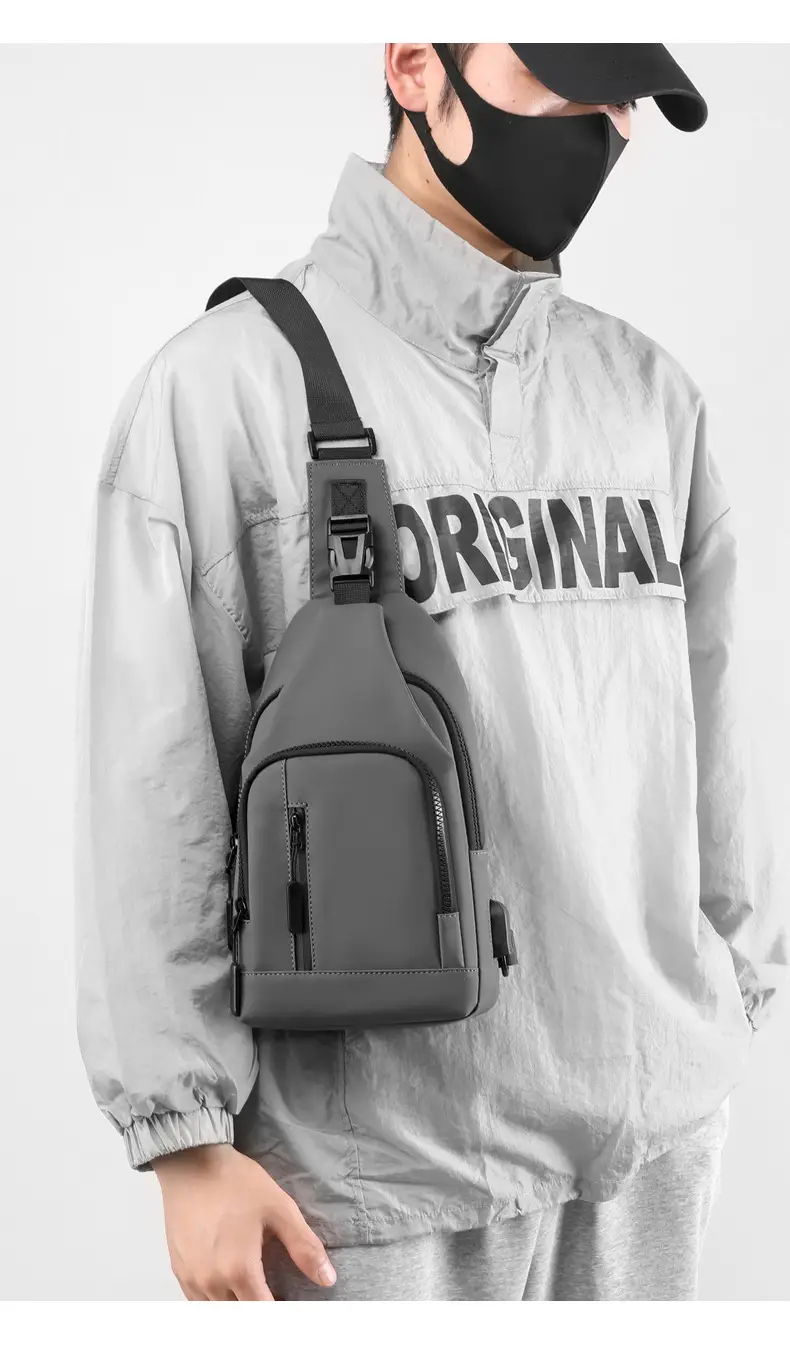 Men's Waterproof Casual Shoulder Bag Black Korean Style — feature 20
