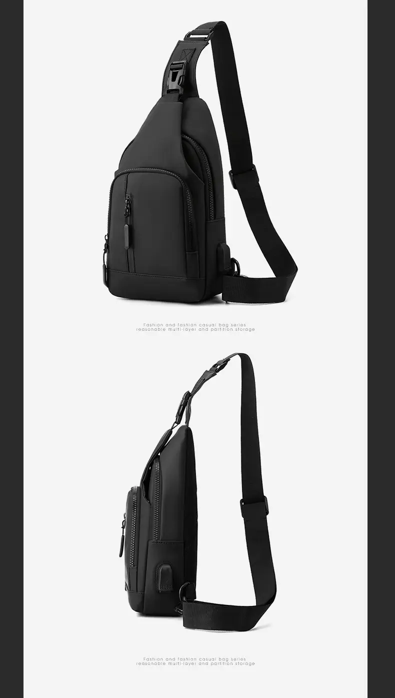 Men's Waterproof Casual Shoulder Bag Black Korean Style — feature 26