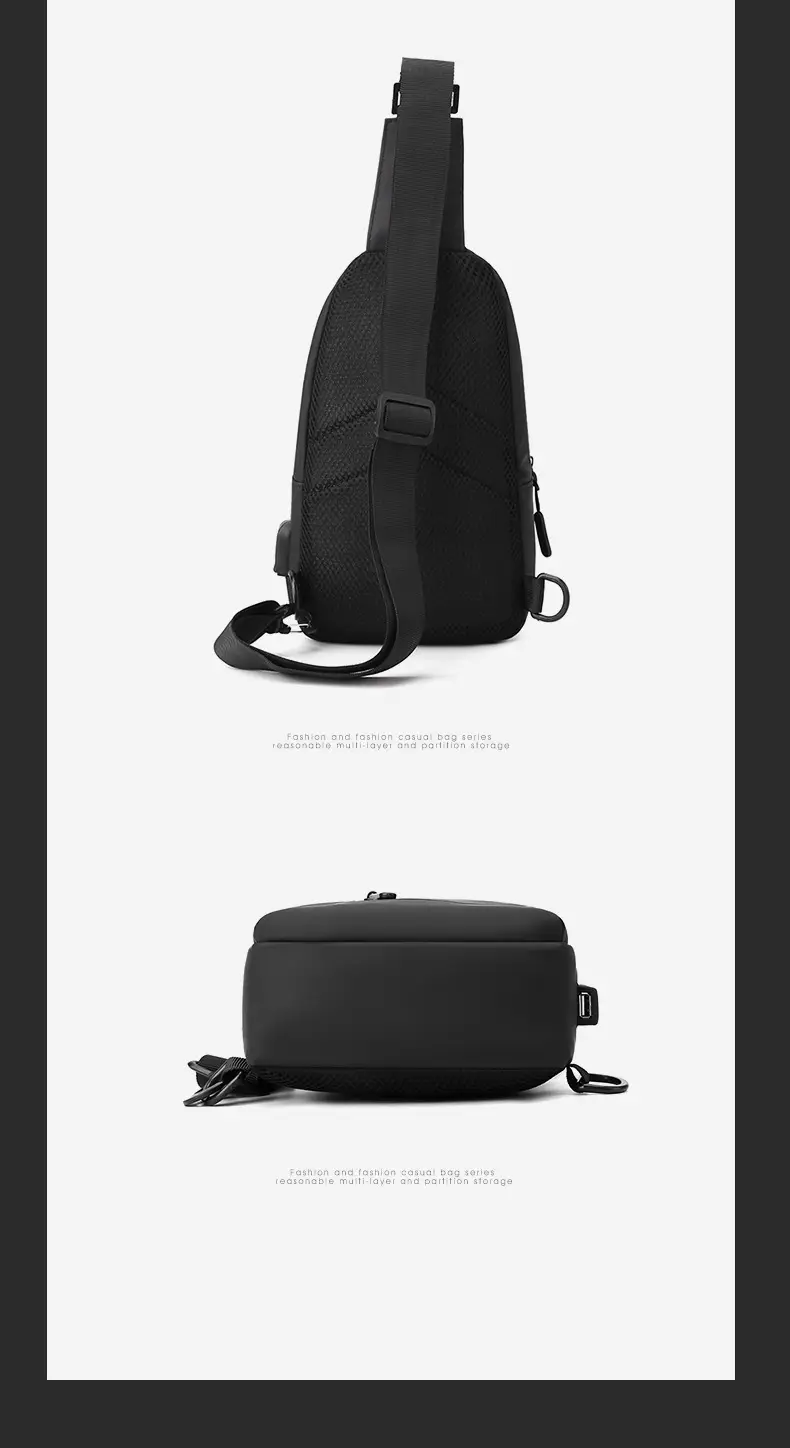 Men's Waterproof Casual Shoulder Bag Black Korean Style — feature 27