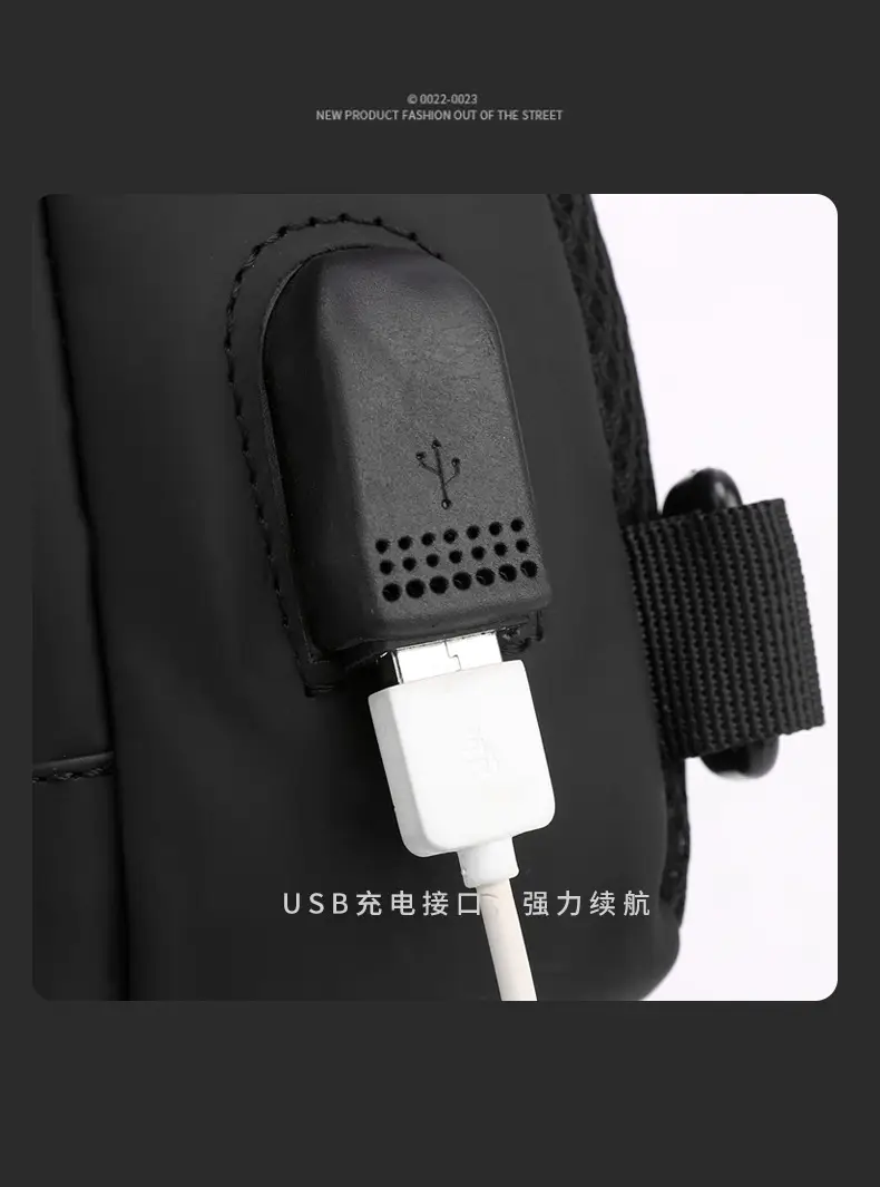 Men's Waterproof Casual Shoulder Bag Black Korean Style — feature 34