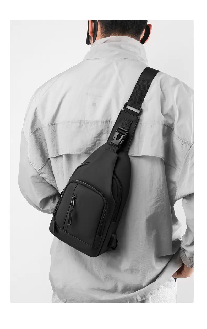 Men's Waterproof Casual Shoulder Bag Black Korean Style — feature 5
