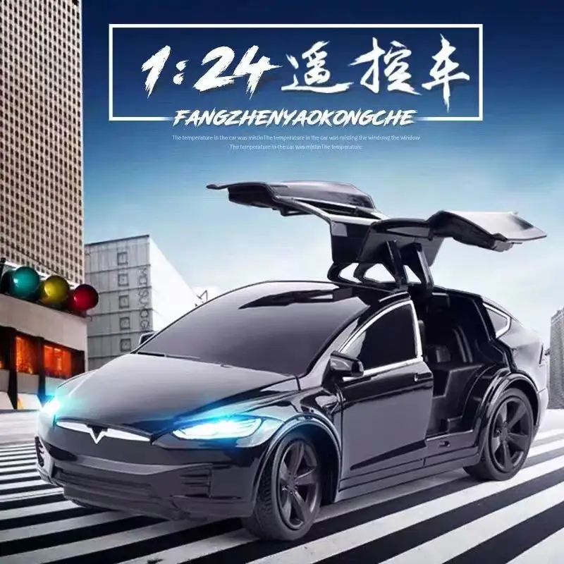Tesla simulation car model electric remote control car charging racing car drift boy wireless four-channel children's toy car