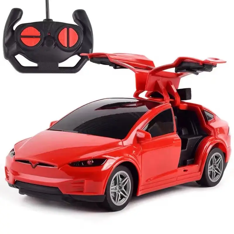 Tesla simulation car model electric remote control car charging racing car drift boy wireless four-channel children's toy car